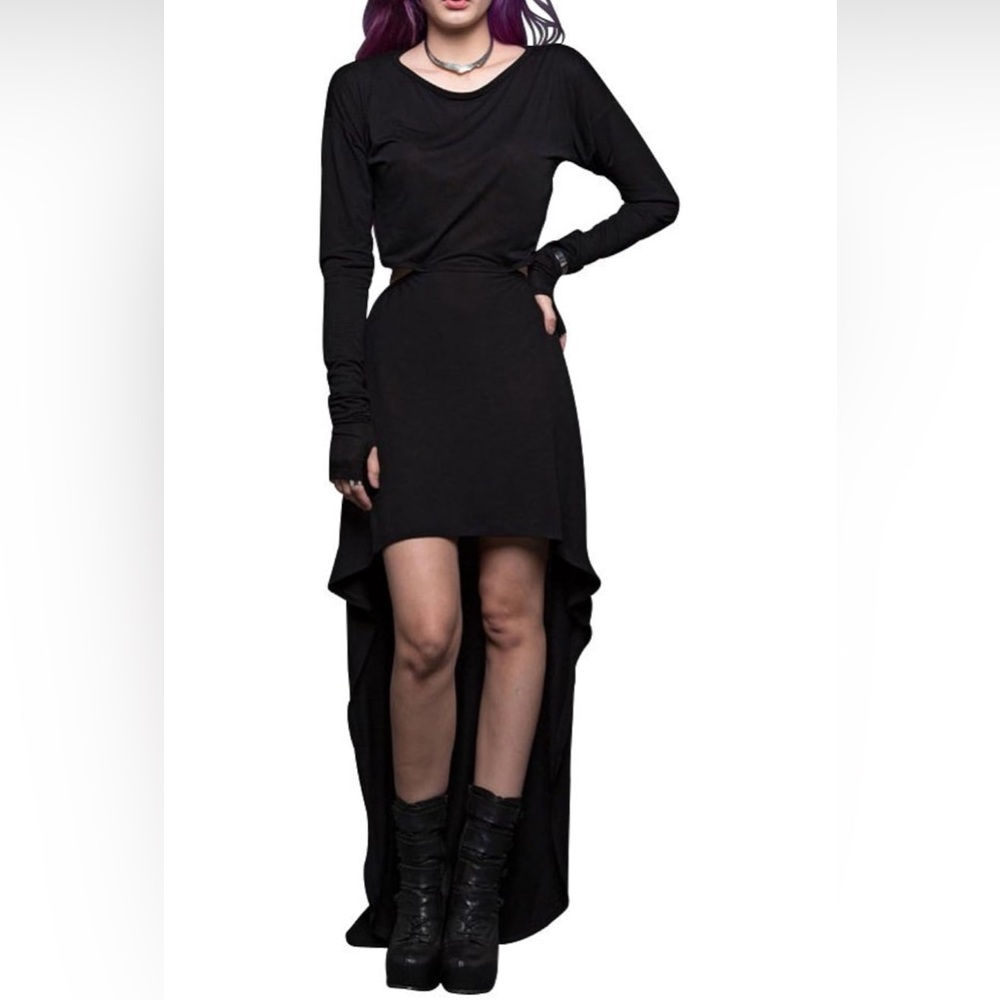 Lip Service ghost dancer goth dress black lace up back S NWOT